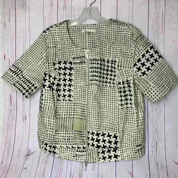 Cabi Womens Top Ivory Black #931 EUC - Picture 1 of 3